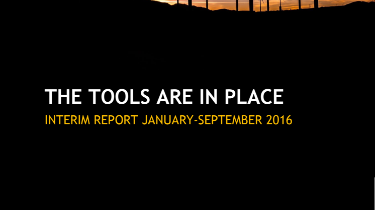 WEREL AB - INTERIM REPORT JAN-SEP 2016