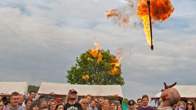Fire eating at Beamish's Georgian Fair