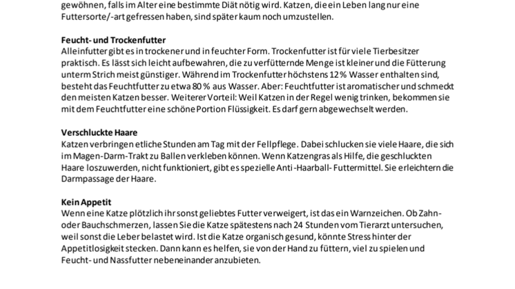 Fressnapf-Tierratgeber 05/2018: Die Feinschmeckerin