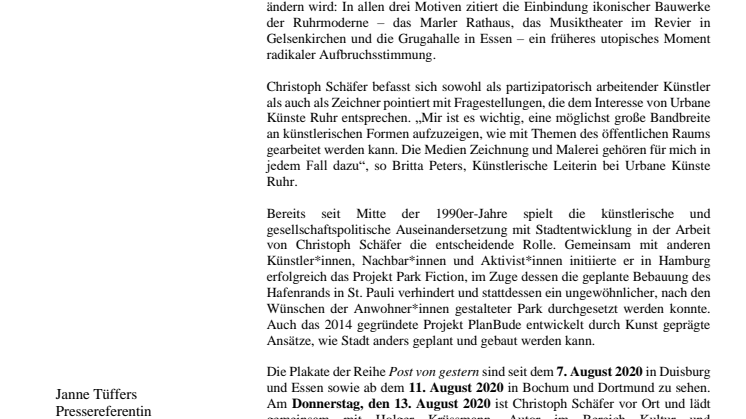 Das Medium Zeichnung und der öffentliche Raum: Plakate von Christoph Schäfer