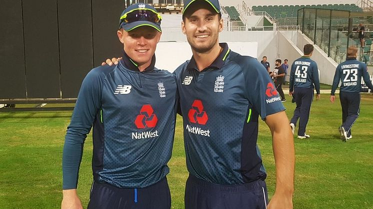 Pope with Lions skipper Lewis Gregory. Photo: Sporta Group