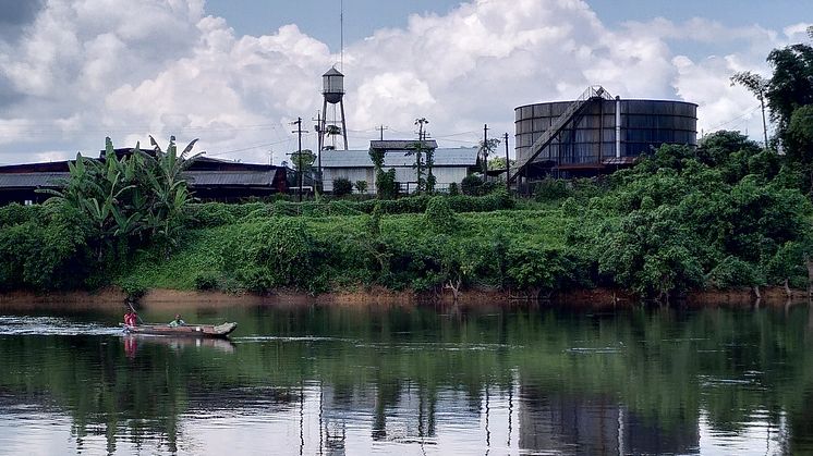 Photo Jessica Johansson, 2022: Firestone Liberia's rubber plantation, 50 km West of the capital Monrovia. Residents in the area depend on small-scale fishing and agriculture and reportedly are directly affected by pollution.