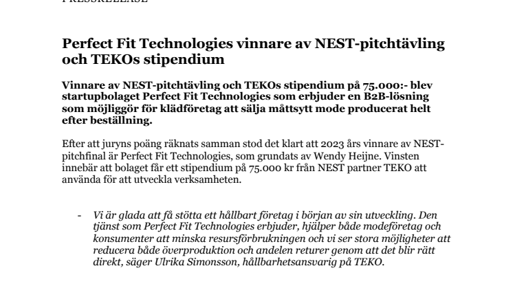 PM - Perfect Fit Technologies vinnare av NEST 2023.pdf