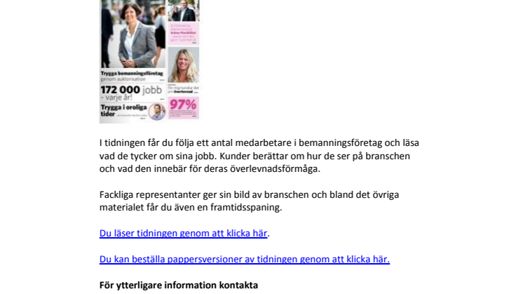 Bemanningsbranschen – så funkar den – läs tidningen