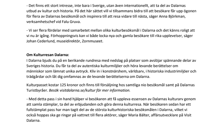 Nio av Dalarnas besöksmål i spännande samarbete för att locka fler besökare