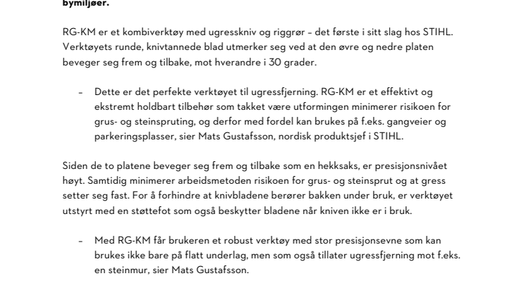 Sikker og presis luking med den nye ugresskniven RG-KM 