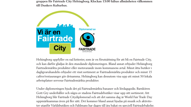 Pressinbjudan: Helsingborg blir en Fairtrade City
