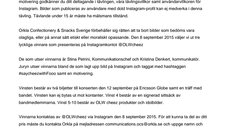 Say cheez med OLW och vinn – Meet N' Greet med the Fooo