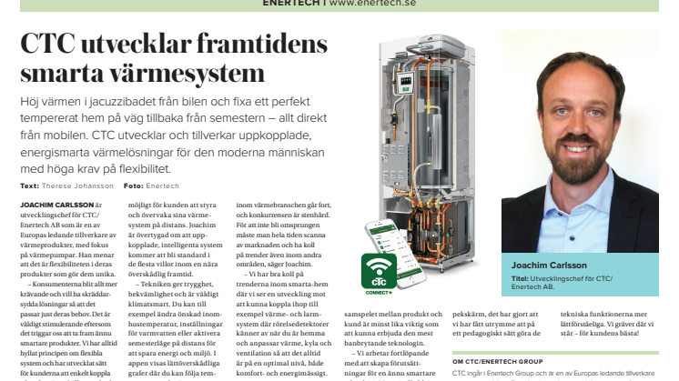 CTC utvecklar framtidens smarta värmesystem