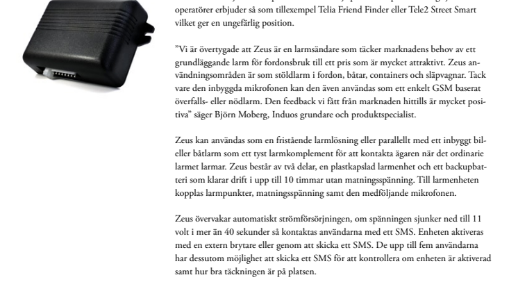 Zeus SMS larm