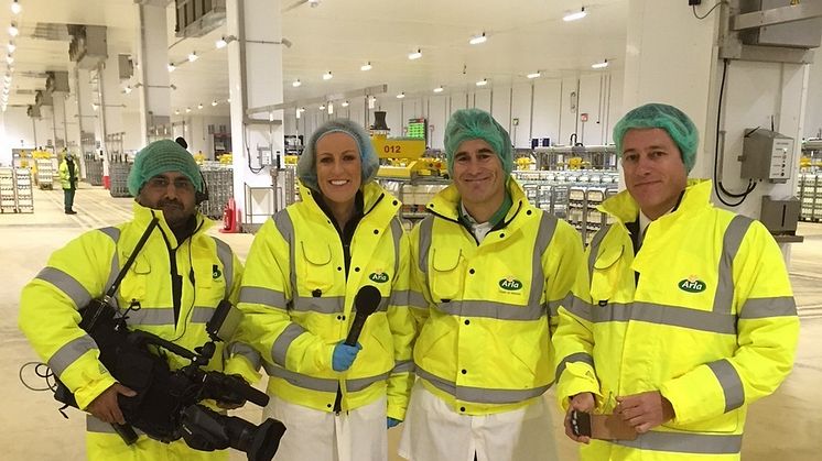 Breakfast TV show hosted live from Arla’s Aylesbury fresh milk facility 