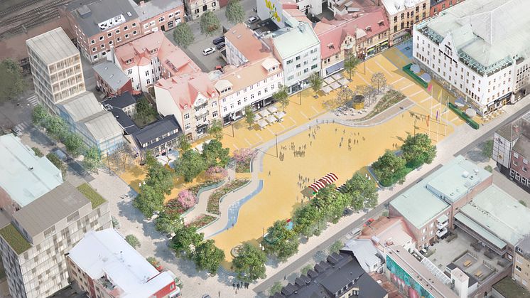 Stora torg, Illustration: Sydväst Arkitektur & Landskap AB