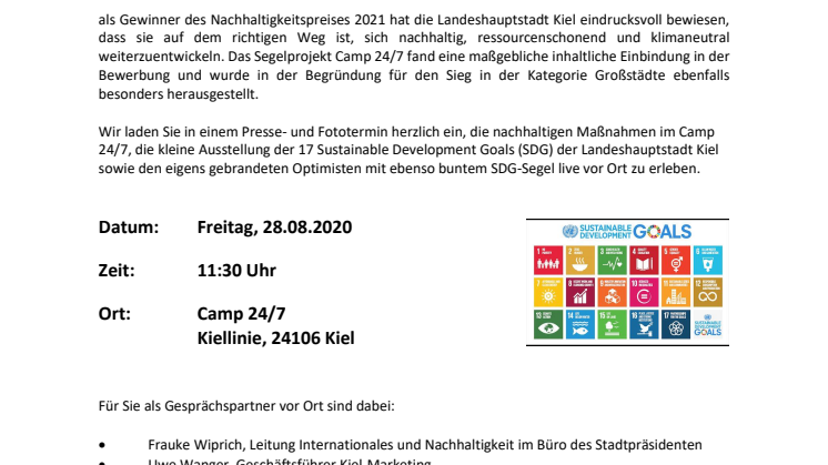 EINLADUNG Presse- und Fototermin: Opti macht Nachhaltigkeit im Camp 24/7 sichtbar
