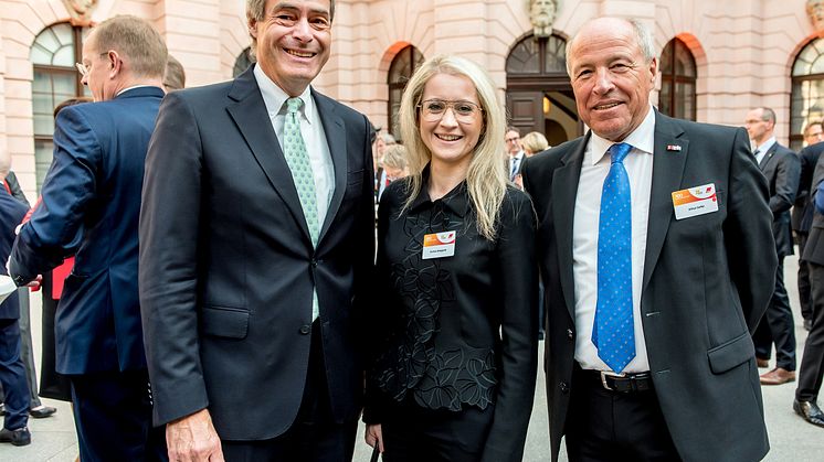 Ingo Kramer (Präsident BDA), BdS-Hauptgeschäftsführerin Andrea Belegante, Alfred Gaffal (Präsident vbw) 