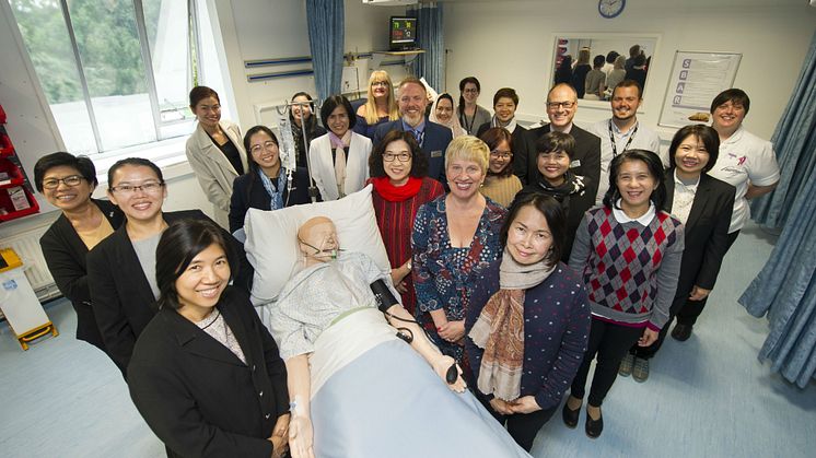 A delegation from Thailand’s Ministry of Public Health at Northumbria University's Clinical Skills Centre