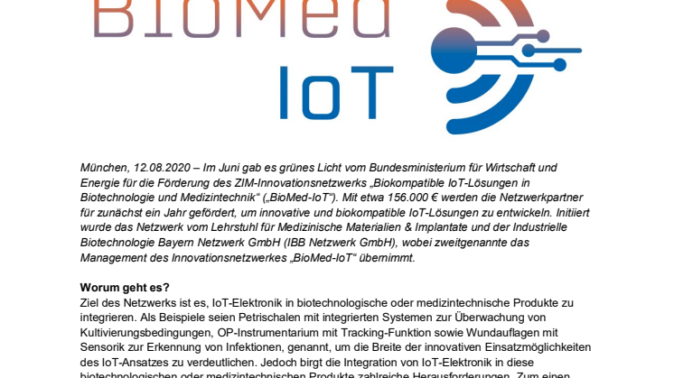 Vernetzung in der Biotechnologie und Medizintechnik