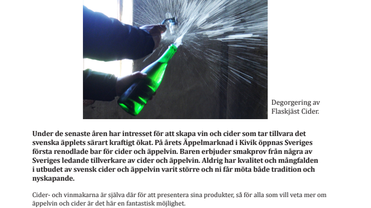 Äppelmarknaden skapar Sveriges första renodlade  cider- & äppelvinbar 