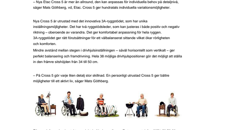 Svensk design, innovation och teknik: Etac lanserar nya rullstolen Cross 5 – för ett aktivt liv