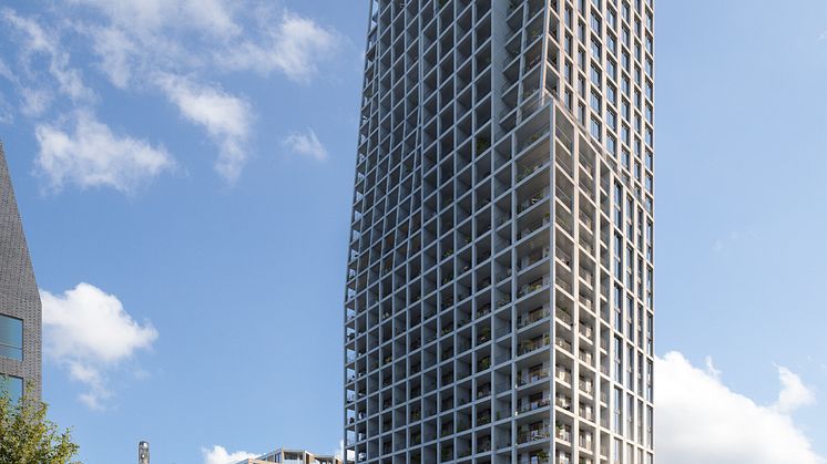 Höghuset i kv. Myvatten är en del av Dreems projekt i Kista, Stockholm 