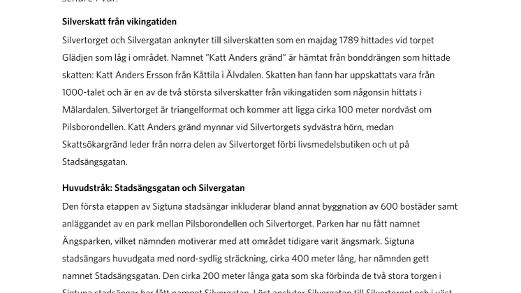 Vikingaskatt ger namn åt nya gator och torg