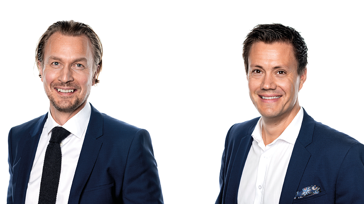 Joakim Sundh, ny vd för MTR Pendeltågen och Filip Johansson ny vd för MTRX.