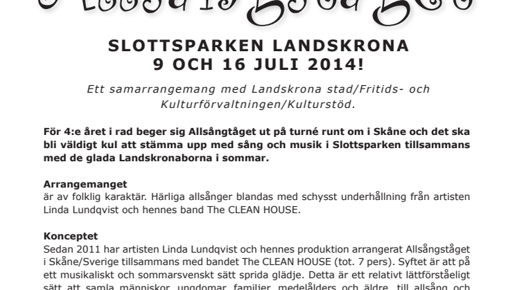Sommarens allsångskvällar i Landskrona = Allsångståget