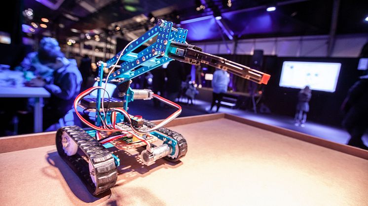En robot på Vinterspelen 2019. Foto: Ali Jehad