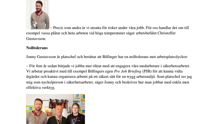 Föredömligt Bilfinger! - Mycket positiva ord från Ringhals