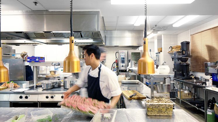 Restaurang Gastros akustikbehandlade kök