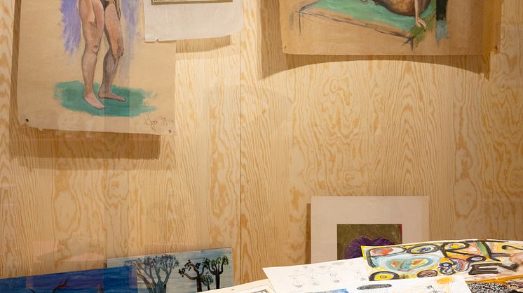 Installationsbild, teckningsmontern, Lillhagen i färg
