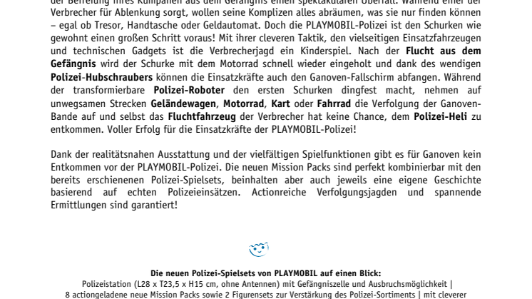 An alle Einheiten: Einsatz für die PLAYMOBIL-Polizei!