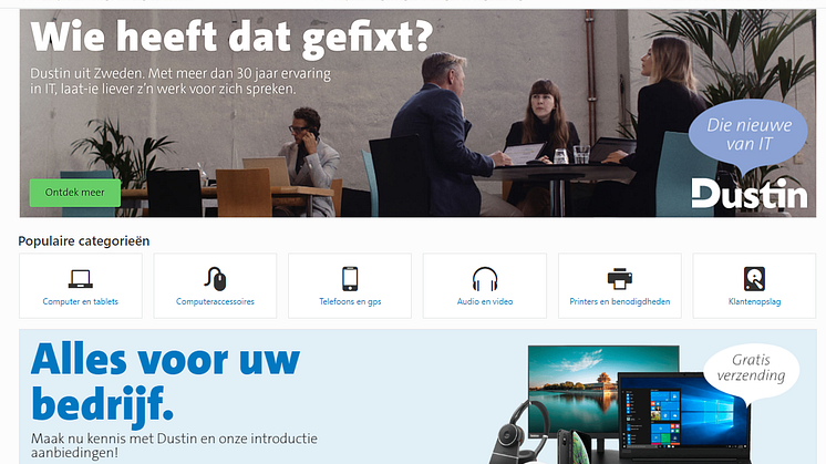 Dustin åpner for netthandel i Nederland 