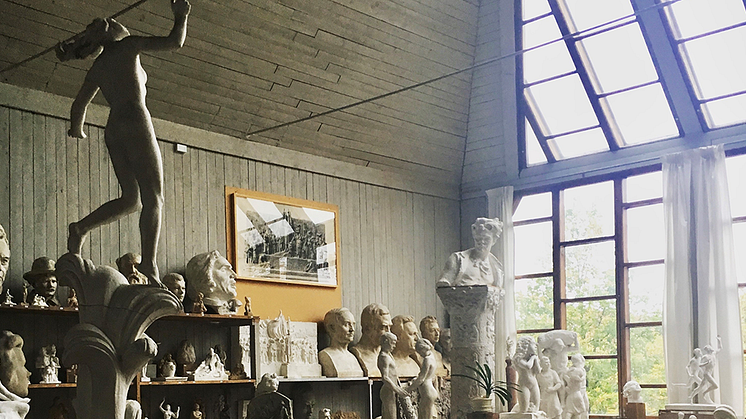 Interiör från Carl Eldhs ateljémuseum, en av mottagarna som beviljas Projektstöd 2023