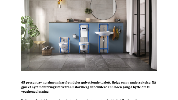 Rask og enkel montering med nytt monteringsstativ fra Gustavsberg