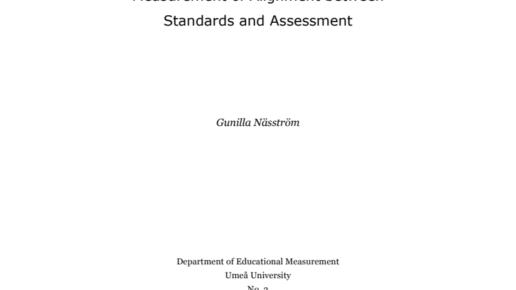 Measurement of alignment between standards and assessment
