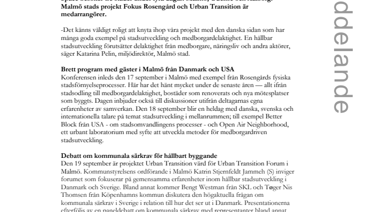Think Space – dansk/svensk konferens om stadsutveckling