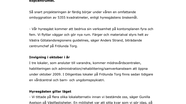 Vården utökar sin verksamhet på Frölunda Torg