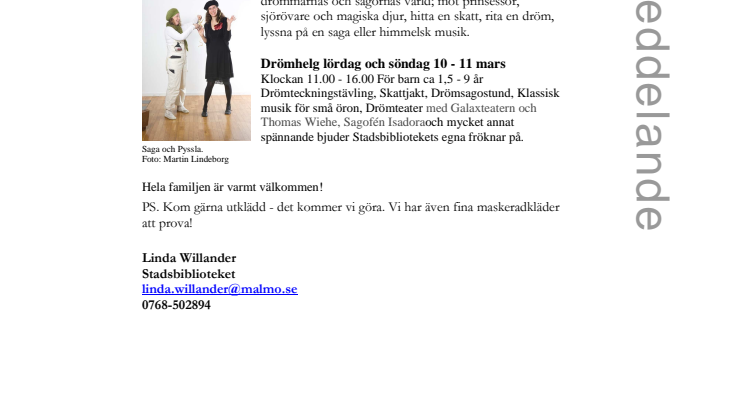 Drömhelg för barn på Stadsbiblioteket!