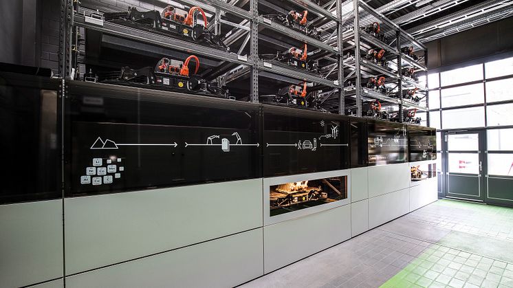 Audi batterilager af brugte bilbatterier på EUREF-Campus i Berlin