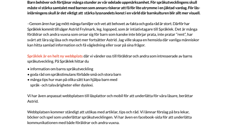 Oro för barnets språkutveckling?