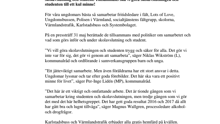 Tillsammans gör vi skolavslutningen och studenten till ett kul minne!