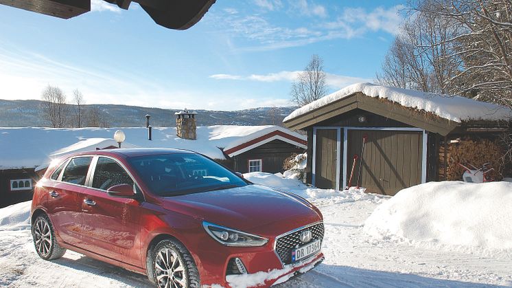 Nye Hyundai i30 på fjellet
