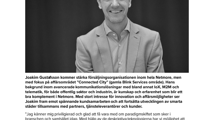 ​Netmore expanderar med nytillskott på försäljningssidan