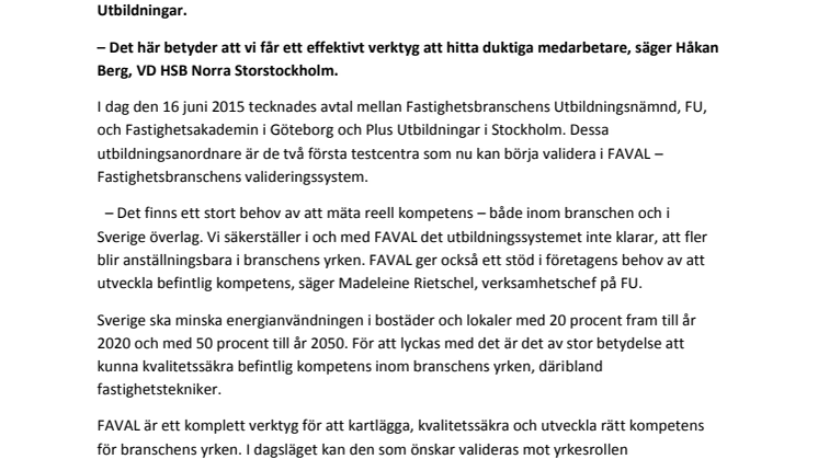 Klart att börja validera kompetens i FAVAL!