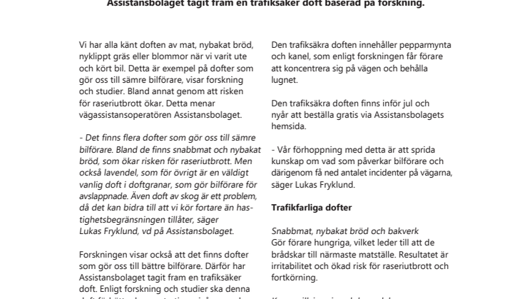 Dofterna som gör dig till en bättre bilförare i jul