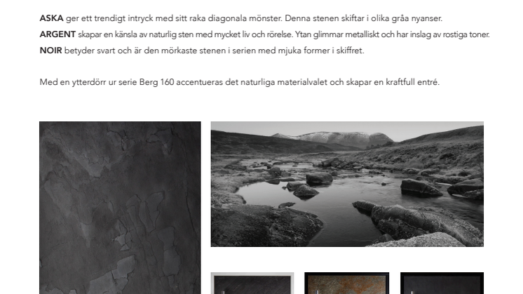 Ekstrands presenterar ytterdörrar med äkta sten - BERG 160