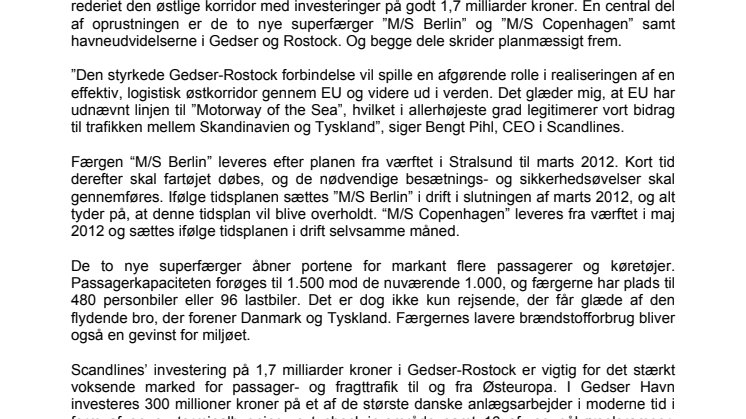 Scandlines’ nye superfærger kører på skinner i Stralsund