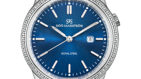 Royal Steel Classic 32mm Blue dial, Diamond bezel