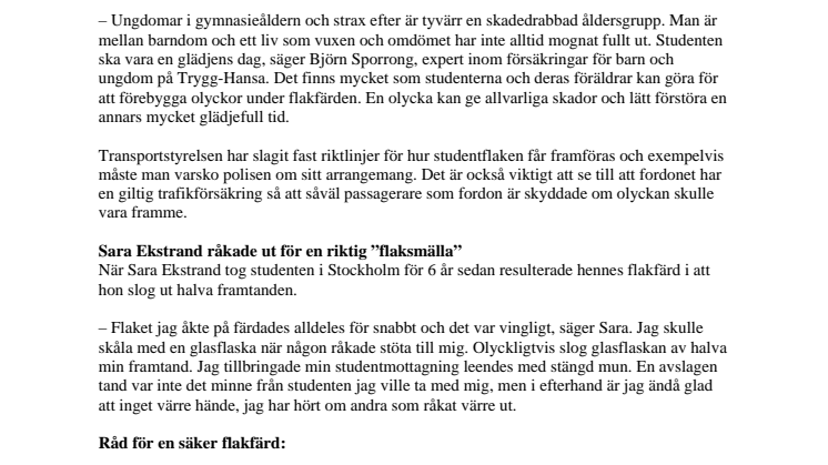 Försäkra dig om en säker studentfärd
