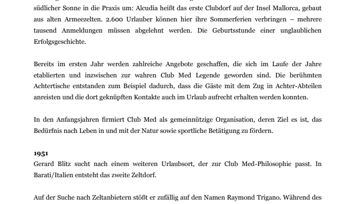 FACT: Club Med Historie